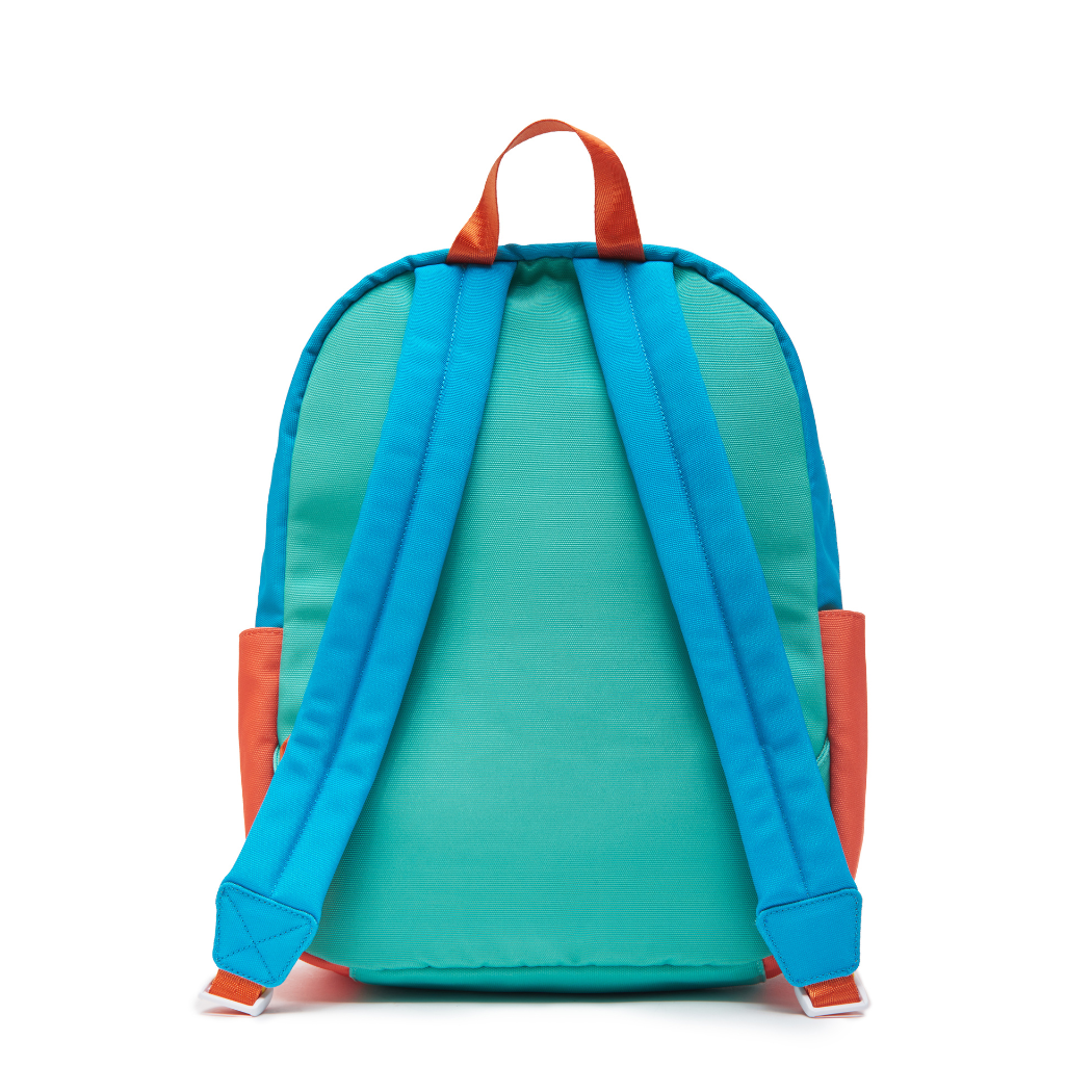 Customizable Backpack - Blue Multi Colorblock With Patches