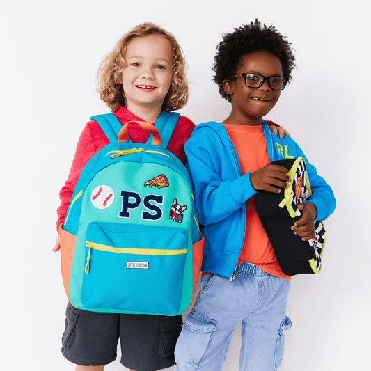 Customizable Backpack - Blue Multi Colorblock With Patches