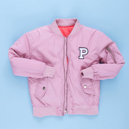 Customizable Nylon Bomber Jacket - Blush