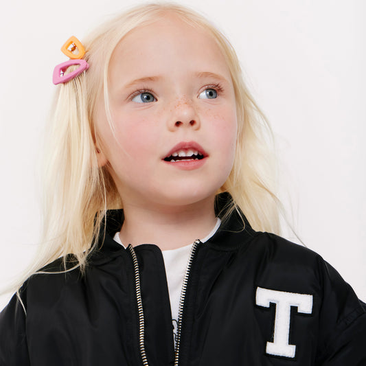 Customizable Nylon Bomber Jacket - BLACK