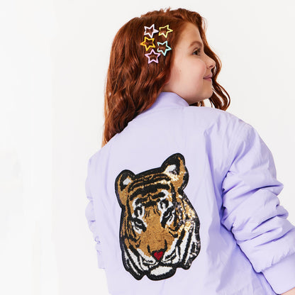 Customizable Nylon Bomber Jacket - Lilac