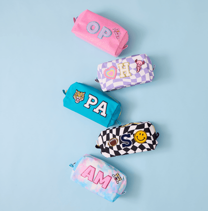 Customizable Pencil Pouch - Lilac Checker
