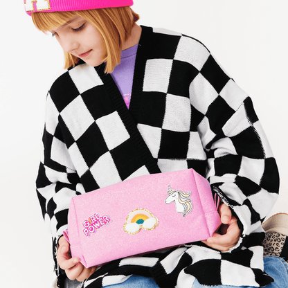 Customizable Pencil Pouch - Pink Glitter