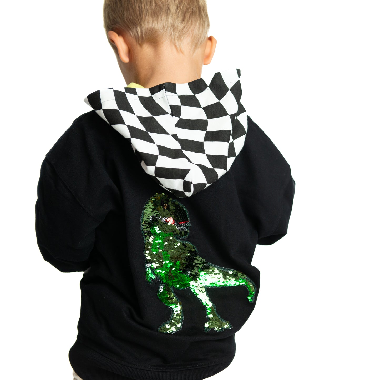 Customizable  Zip Hoodie - Black Checker