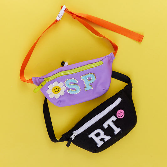 Customizable Fanny Pack Cross Body Sling 3 Patch Bundle - Lilac