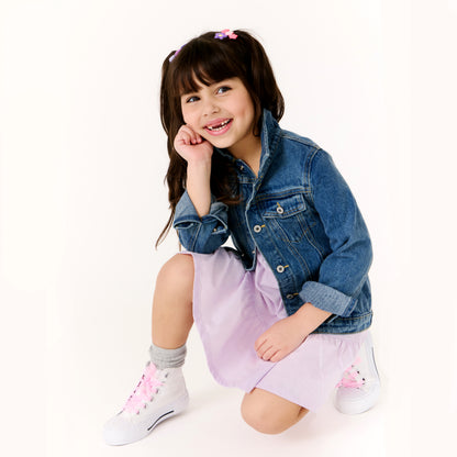 Personalized Kids Denim Jacket – Embroidered Name, Dark Wash