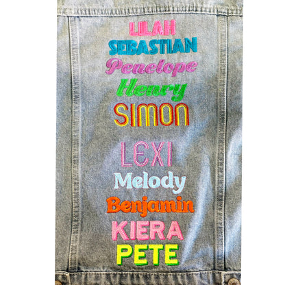 Embroidered Custom Infant Denim Jacket – Dark  Wash | Custom Baby Jean Jacket
