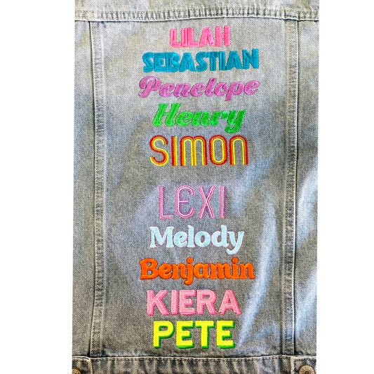 Embroidered Custom Infant Denim Jacket – Dark  Wash | Custom Baby Jean Jacket