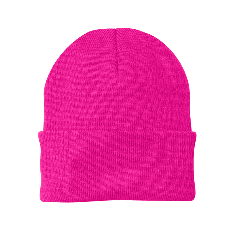 Pink beanie on a white background