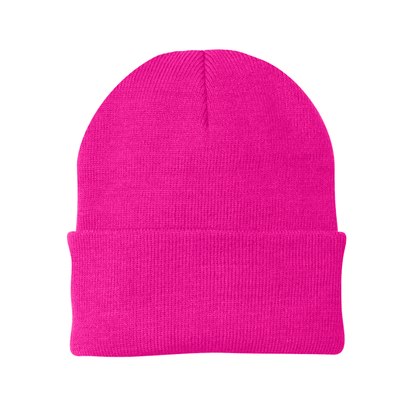Pink beanie on a white background