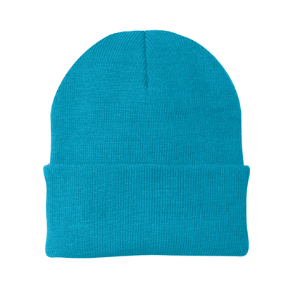 Blue beanie on a white background