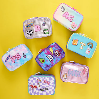Personalized Purple Checker Lunch Box | Custom Patched Kids Lunch Box