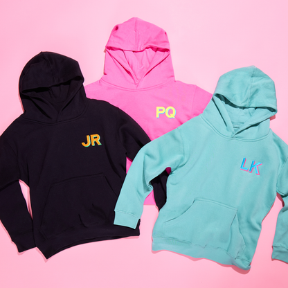 EMBROIDERED INITIAL HOODIE SWEATSHIRT