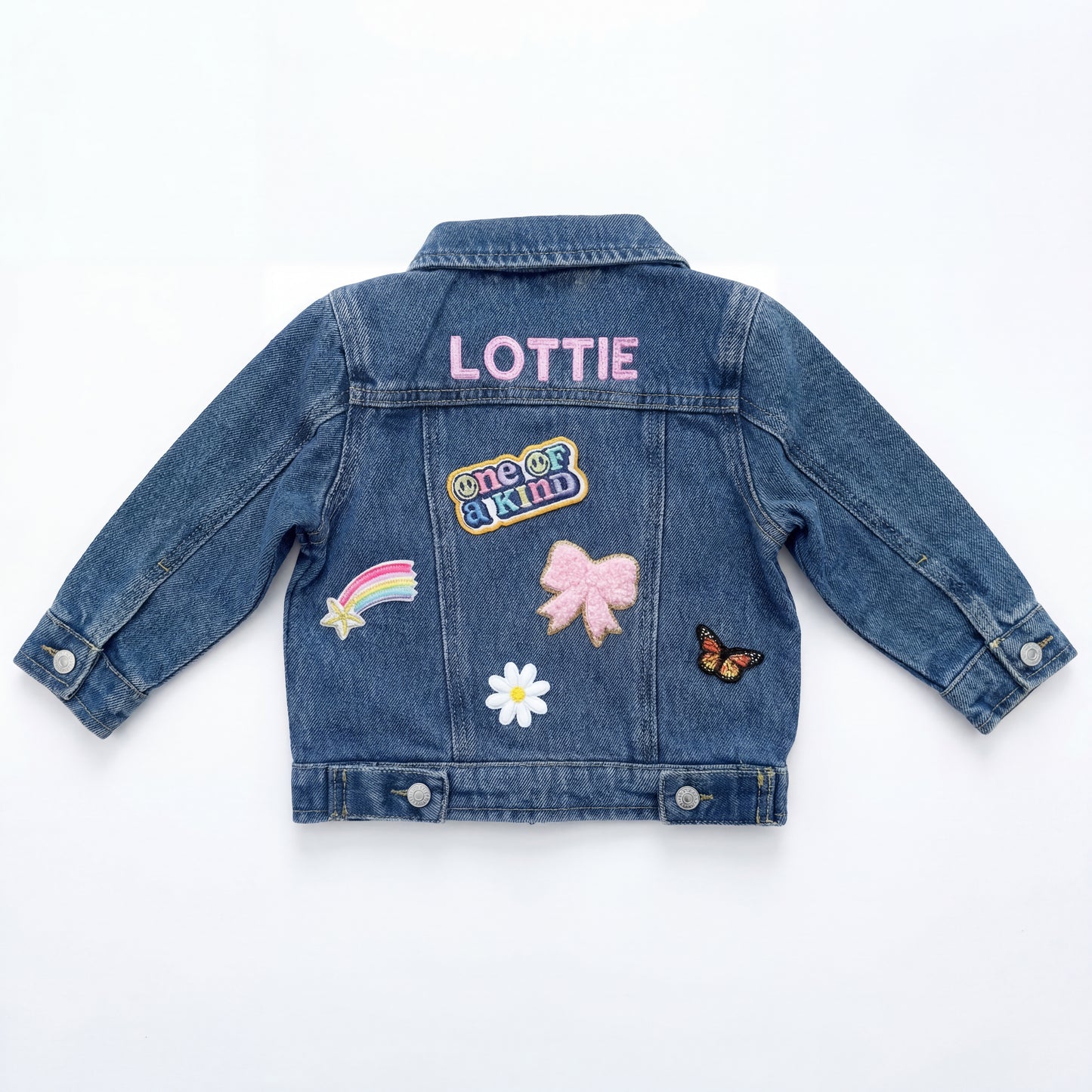 Embroidered Custom Infant Denim Jacket – Dark  Wash | Custom Baby Jean Jacket