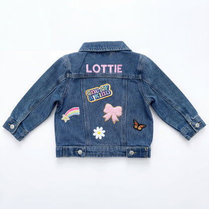 Embroidered Custom Infant Denim Jacket – Dark  Wash | Custom Baby Jean Jacket