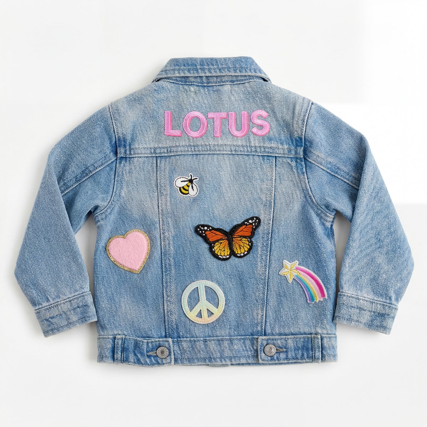 Embroidered Custom Infant Denim Jacket – Light Wash | Custom Baby Jean Jacket