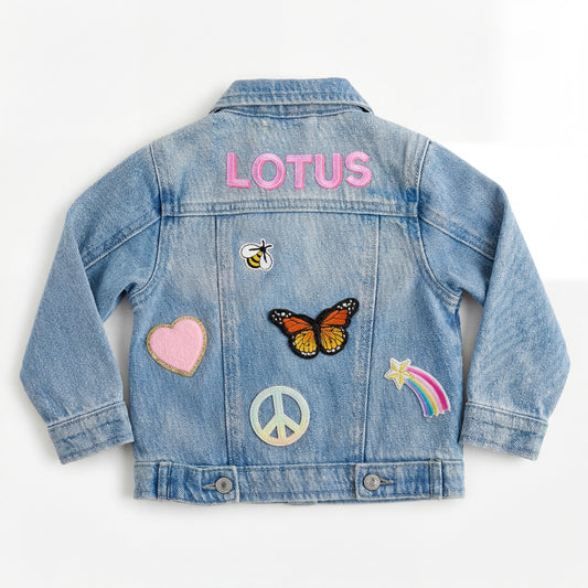 Embroidered Custom Infant Denim Jacket – Light Wash | Custom Baby Jean Jacket