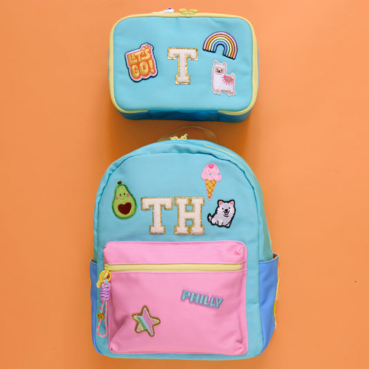 Pastel Personalized Patched Kids Backpack - Medium