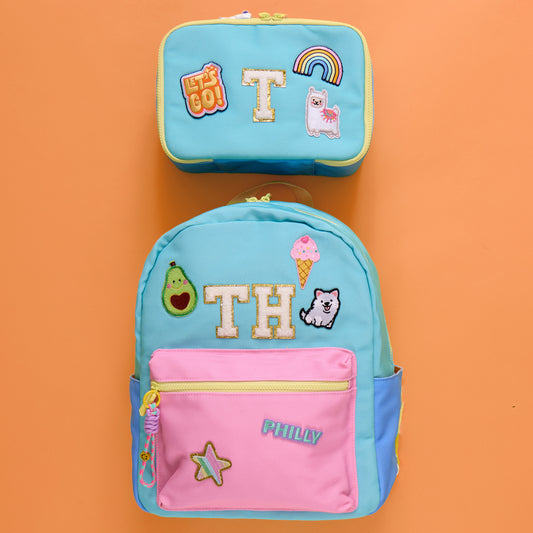 Pastel Personalized Patched Kids Backpack - Medium