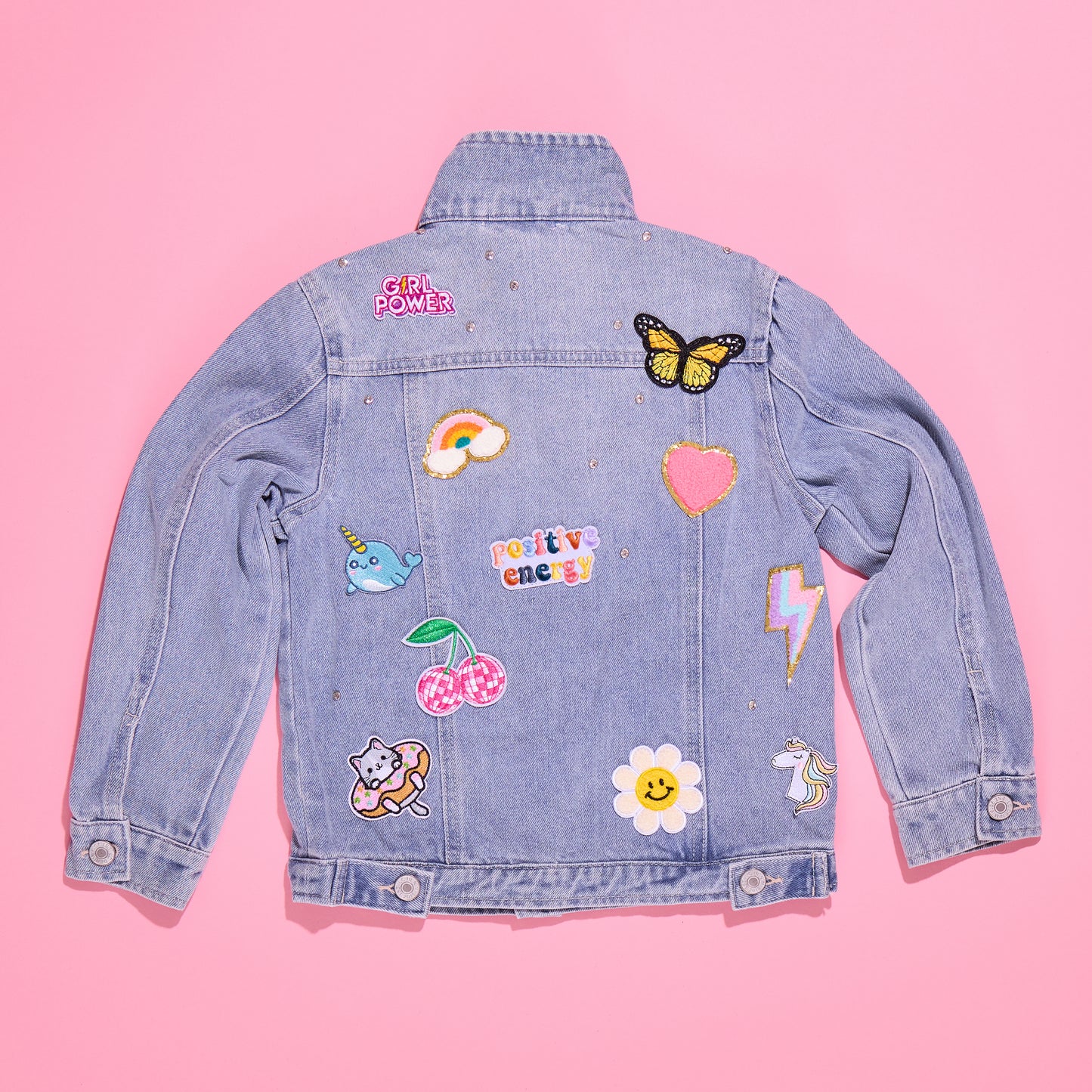 Crystal Patched Denim Jacket - SHIPS THE NEXT DAY!