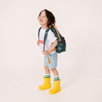 boy in preschool backpack
