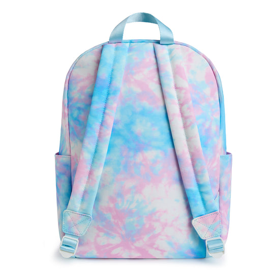 Pink & Blue Tie Dye Personalized Patched Kids Backpack - Large