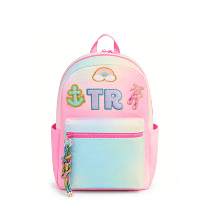 Personalized Pink Rainbow Kids Backpack, Small
