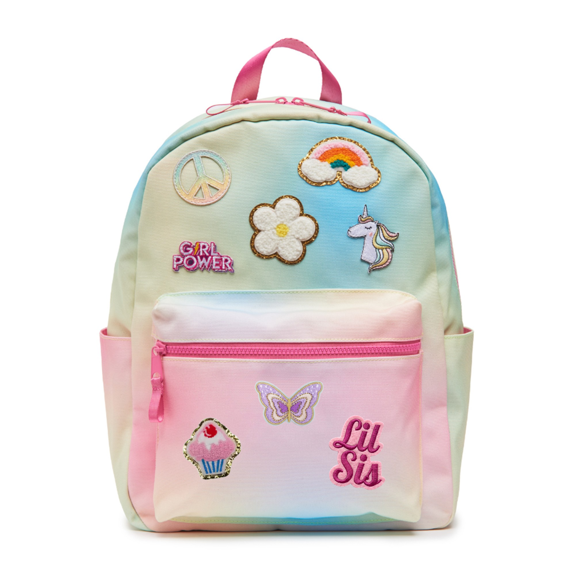 personalized backpack with patches rainbow