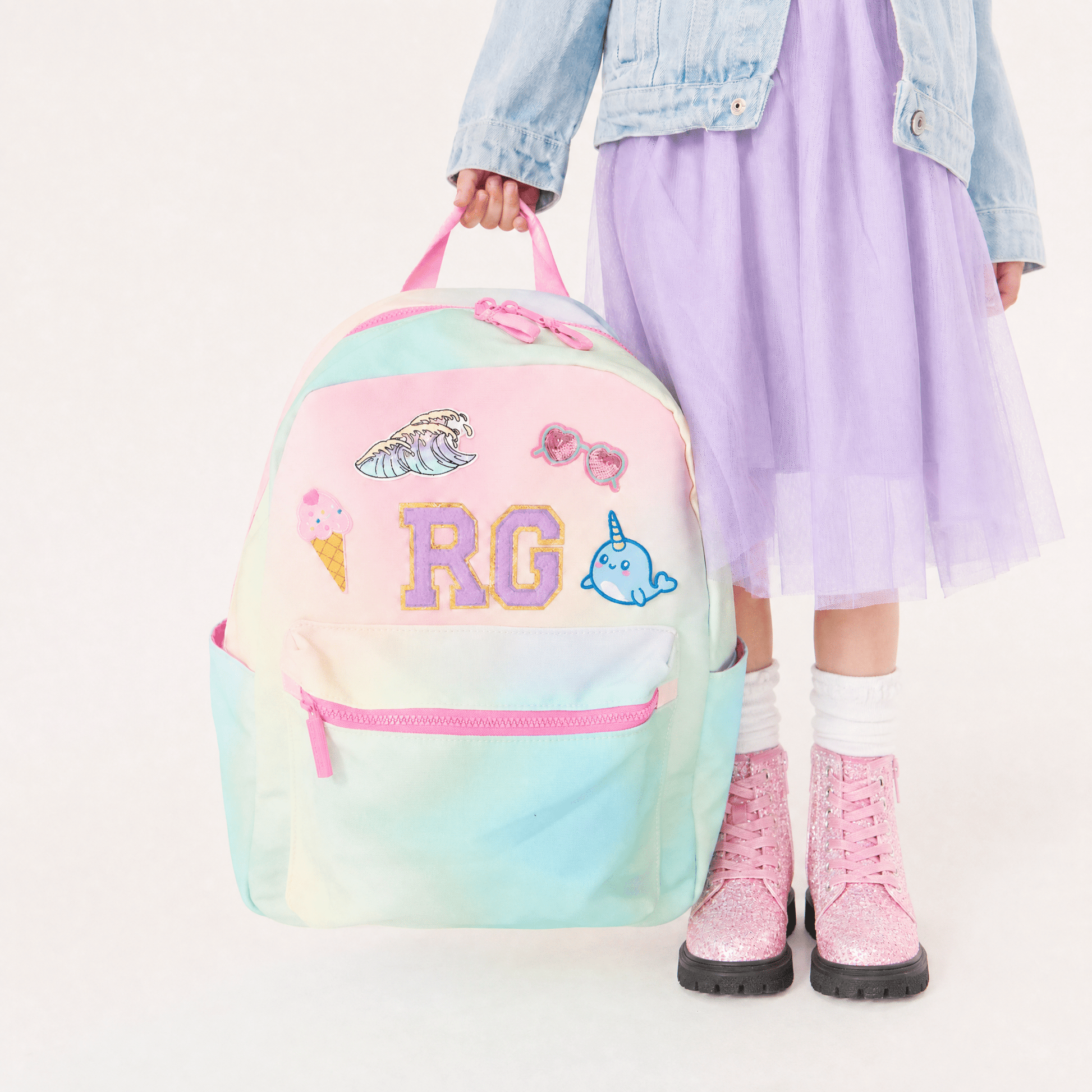 Little Chicken Patched Rainbow Backpack