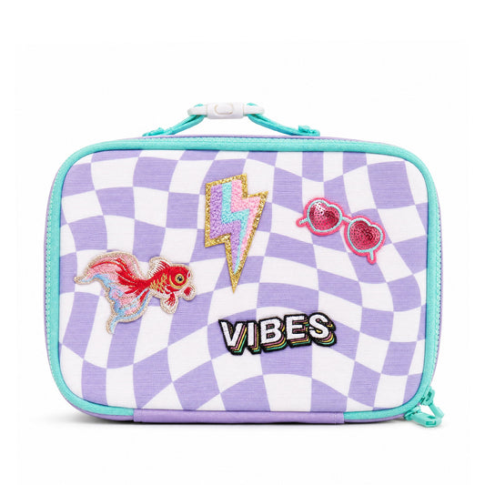 Personalized Purple Checker Lunch Box | Custom Patched Kids Lunch Box