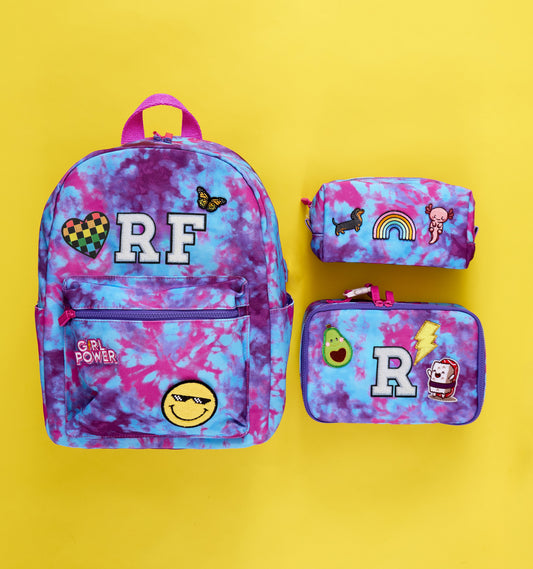 Personalized Purple Tie Dye Lunch Box | Custom Patched Kids Lunch Box