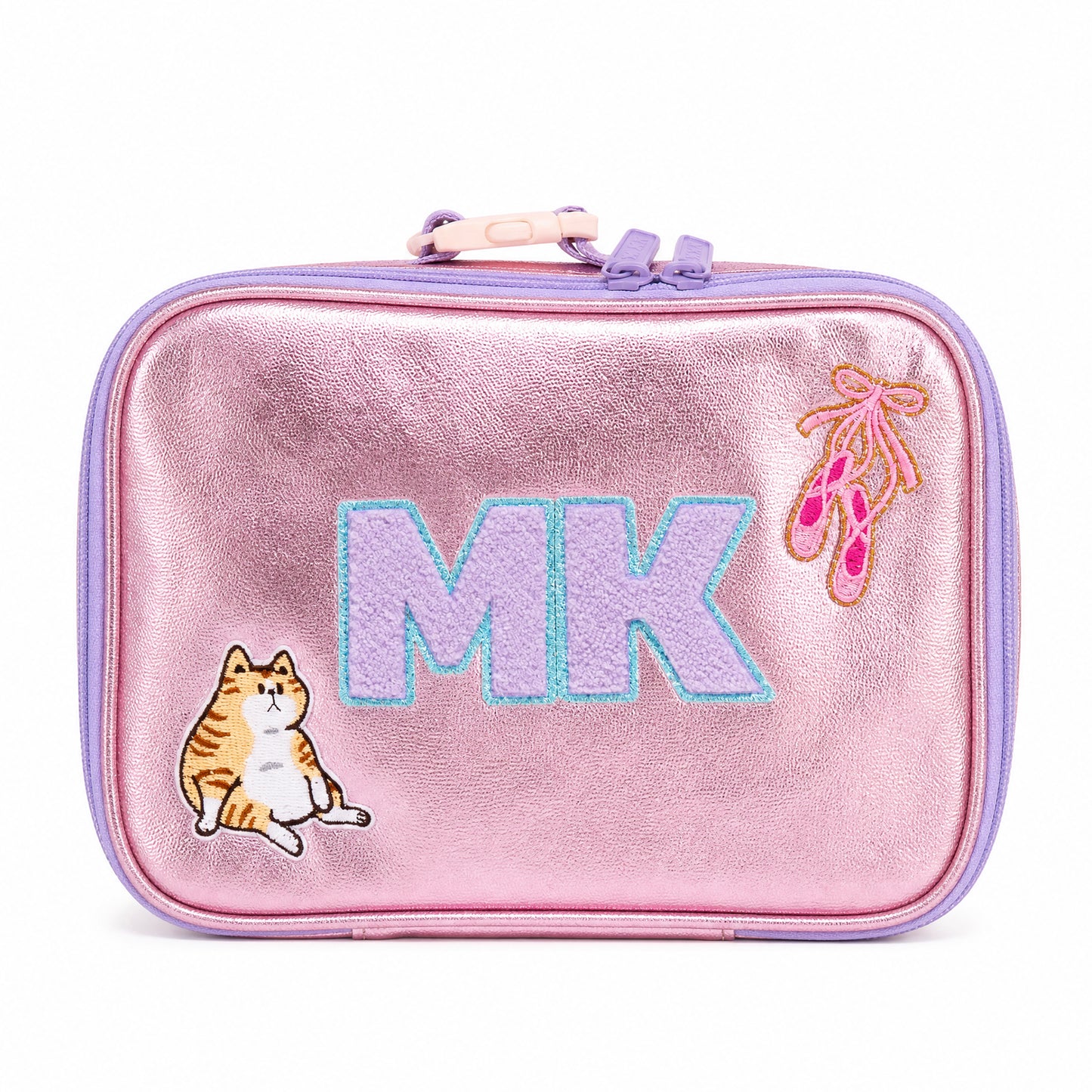 pink personalized lunch box