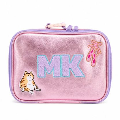 pink personalized lunch box
