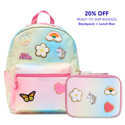 Pre-Patched Rainbow Medium Backpack & Lunch Box Bundle- SAVE 20%
