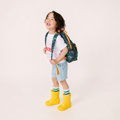 boy in preschool backpack