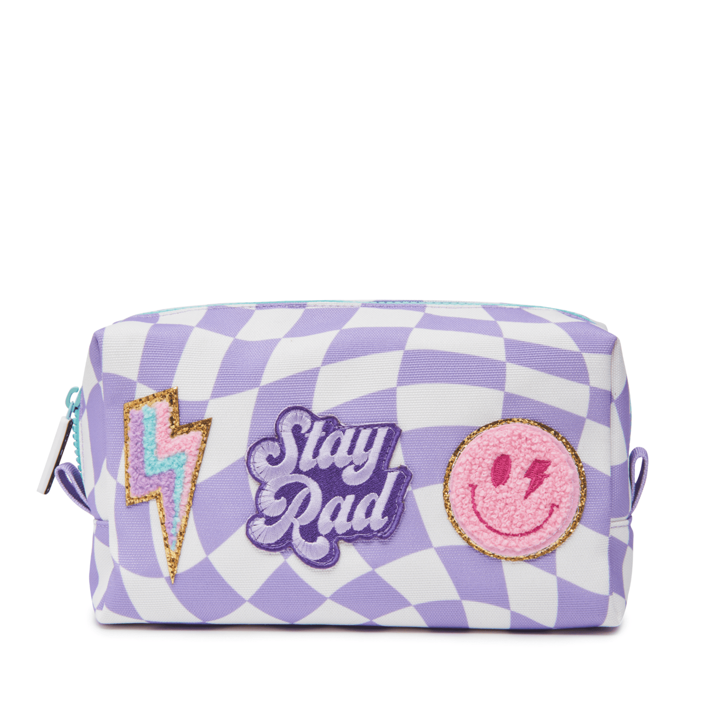 Purple Checker Pre-Patched Pencil Pouch- Ships The NEXT DAY!