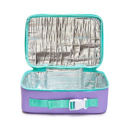 Customizable Lunch Box -  Purple & White Checkered