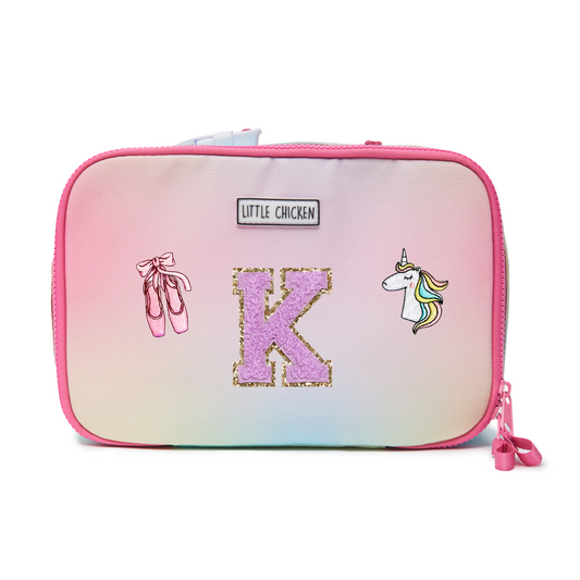 Patched Customizable Lunch Box -  Hazy Rainbow