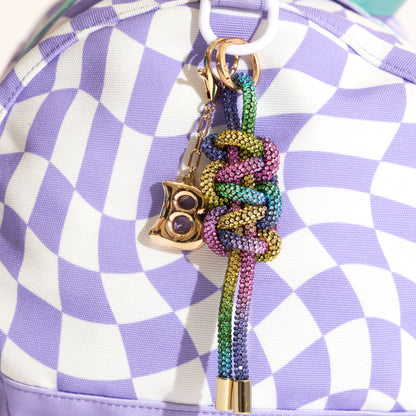 Gold Initial Letter Bag Charm Keychain