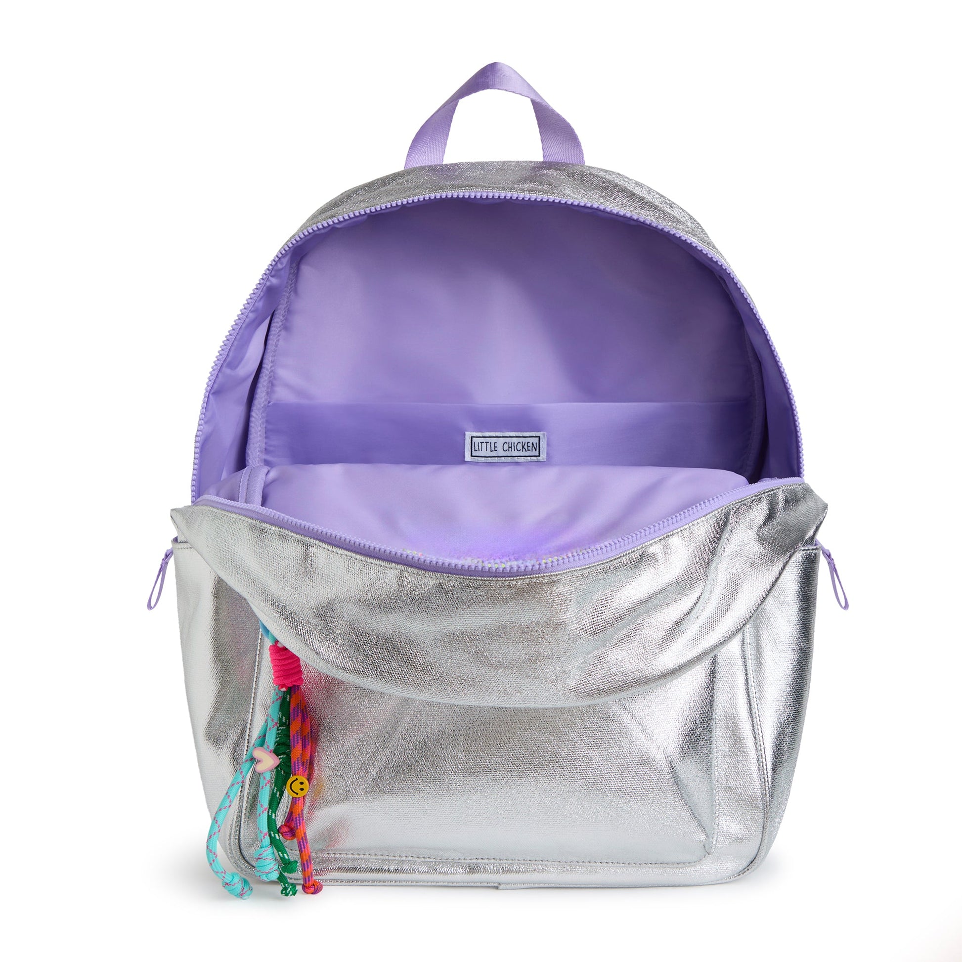 Silver Metallic Personalized Kids Backpack