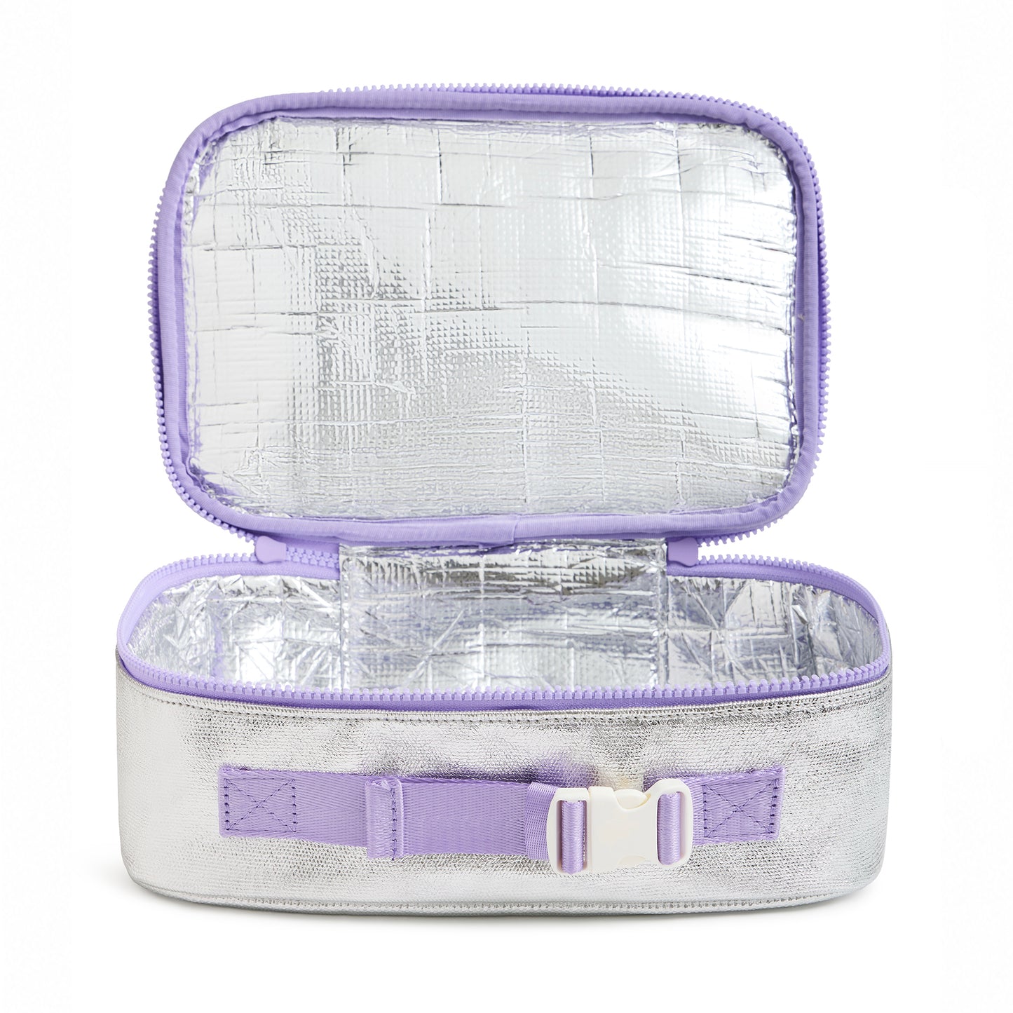 Personalized Silver Metallic Lunch Box | Custom Patched Kids Lunch Box