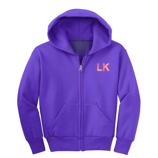 ZIP-UP CUSTOMIZABLE HOODIE SWEATSHIRT, Purple
