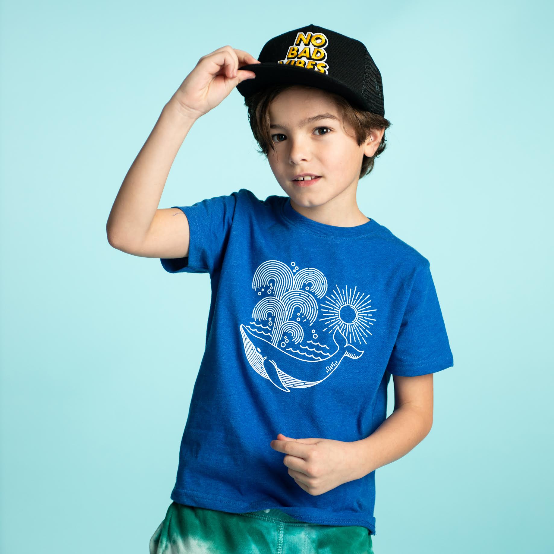 boy wearing a Nautical Whale Tee