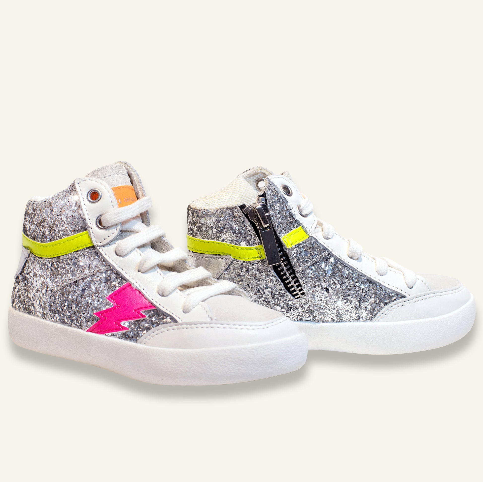 silver glitter Mercury High Top Sneakers