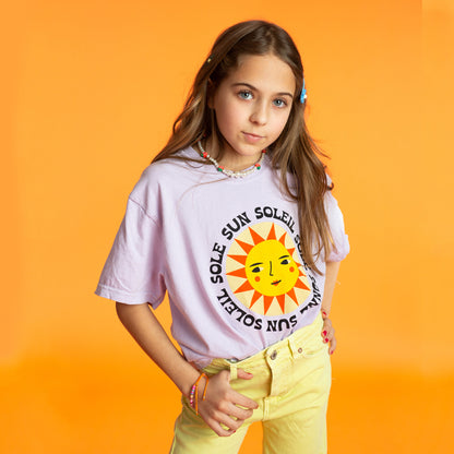 girl wearing a Retro Sun Tee